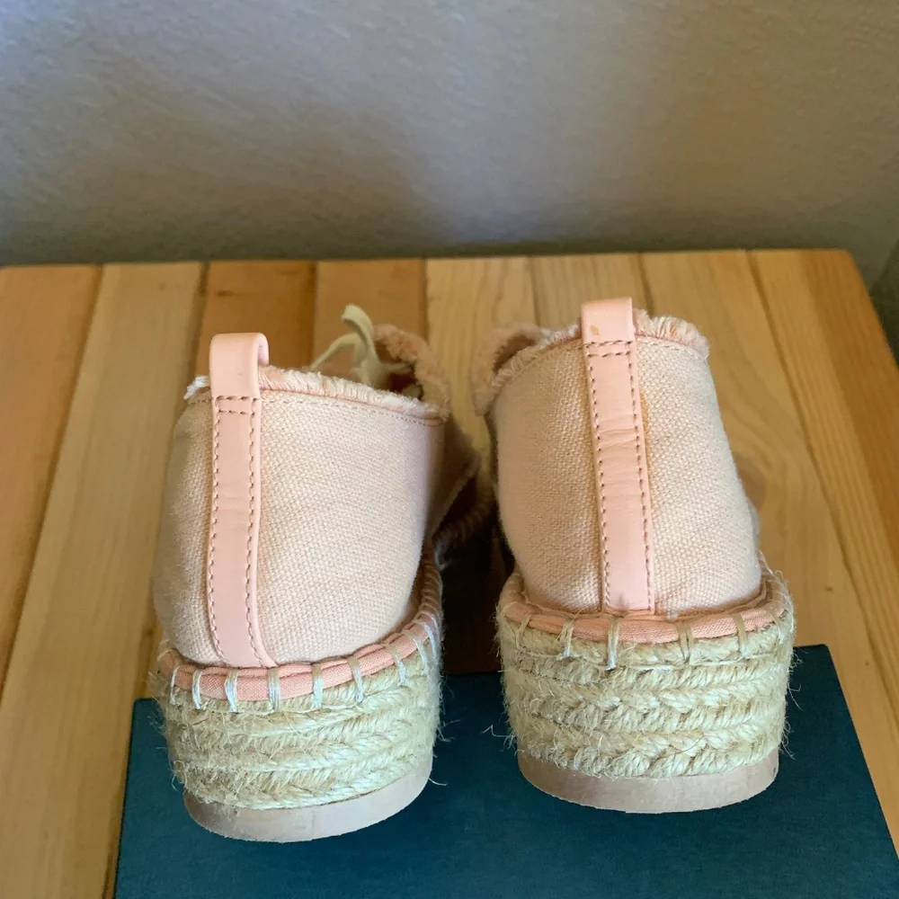 DV by Dolce Vita Peach Canvas Espadrille Lace-Up Sneakers